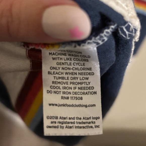 Junk Food Atari Striped White & Blue Mini Shirt Tunic‎ Dress Medium - Picture 6 of 6
